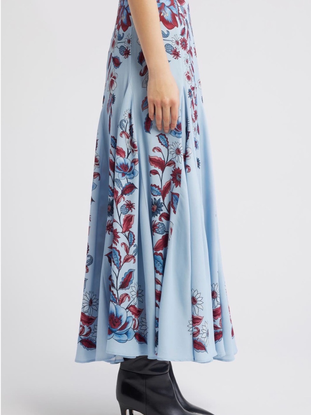 Farm Rio Marcelle Soft Blue Maxi Skirt, Medium - Picture 4 of 7